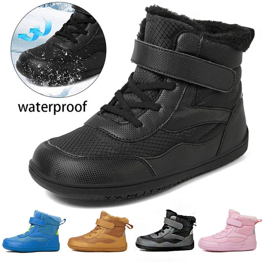 New Wide Barefoot Kids Snow Boots Winter Warm Boots for Girls Outdoor Walking Non-slip Children's Shoes Girl Boy Shoes Sneakers